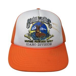 Union Pacific Rail Road Idaho Division Snapback Hat Orange OS Adjustable Winner